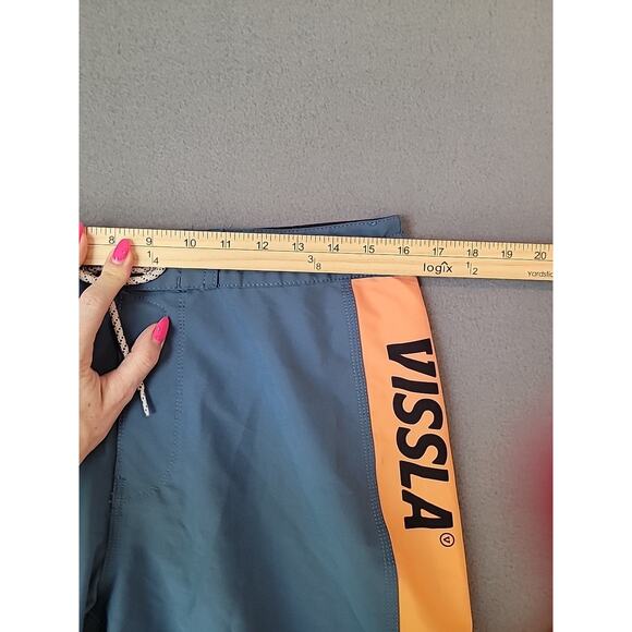 Vissla El Sporto 8" Board Shorts Blue Orange Men’s 30 Surf Swim Trunks - Picture 5 of 10